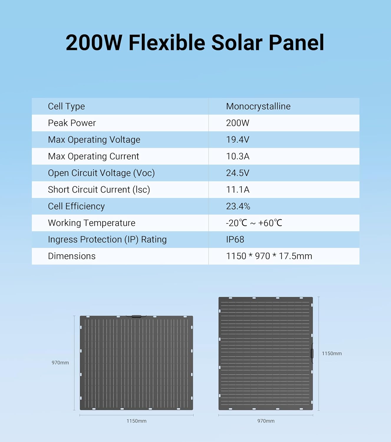 Dabbsson DBS200SF Flexible Solarpanel | 200W (2pcs)